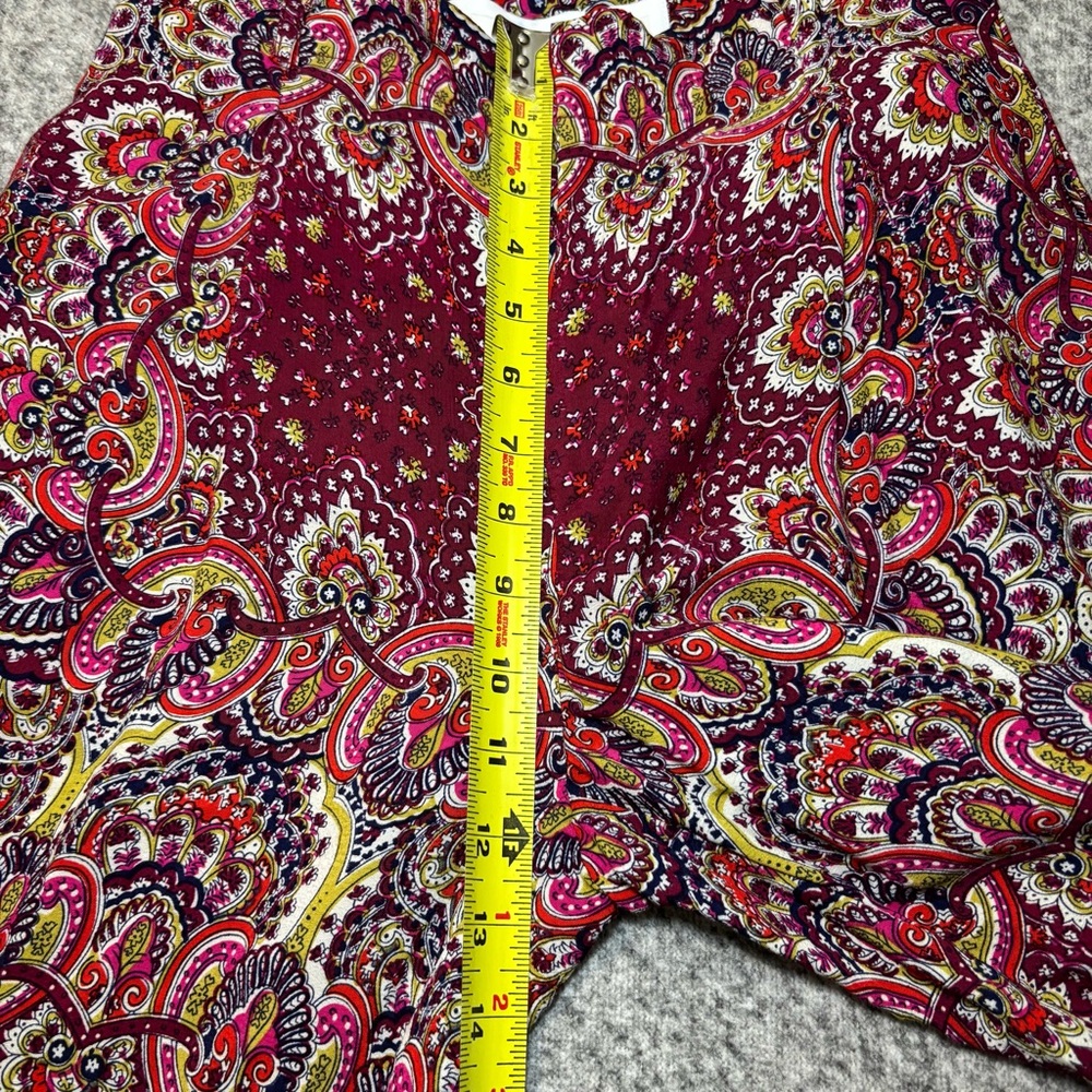Anthropologie Women's Paisley Wide Leg Pants, Maroon Print, Size 4 - Picture 7 of 10